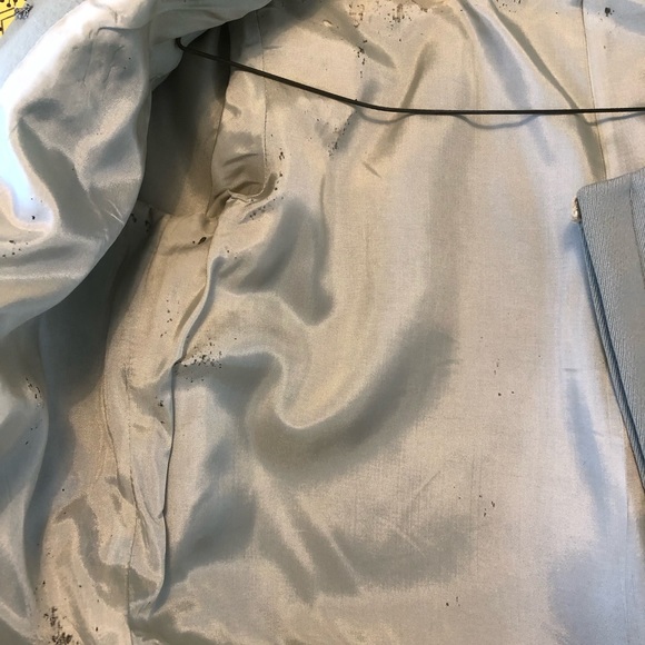 60s mod two piece dress suit - mint green with vintage fox fur cuffs - Picture 5 of 5